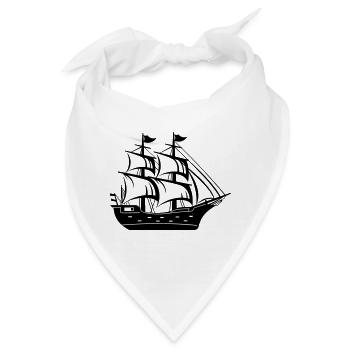 Piratenschiff - Bandana - Weiß - Vorne