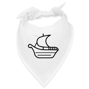 Piratenschiff - Bandana - Weiß - Vorne