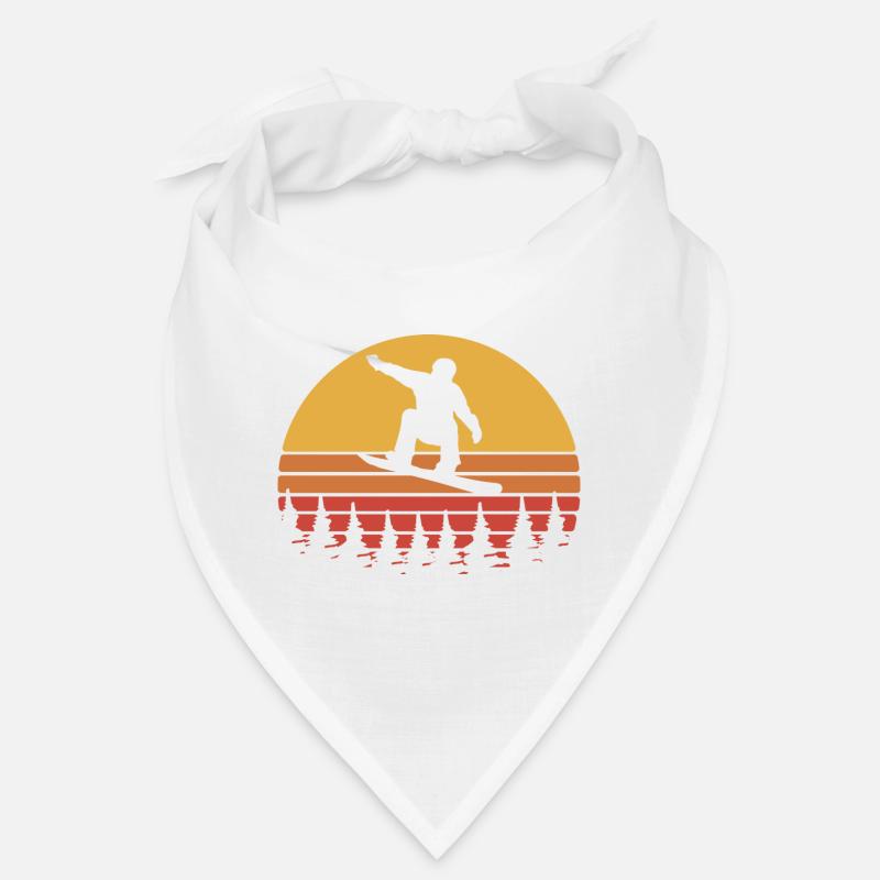Snowboard Retro Sunset – Blanc & Jaune Bandana