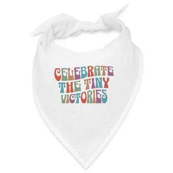 Berühmte Les Petites Victoires motivierende Phrase - Bandana - Weiß - Vorne