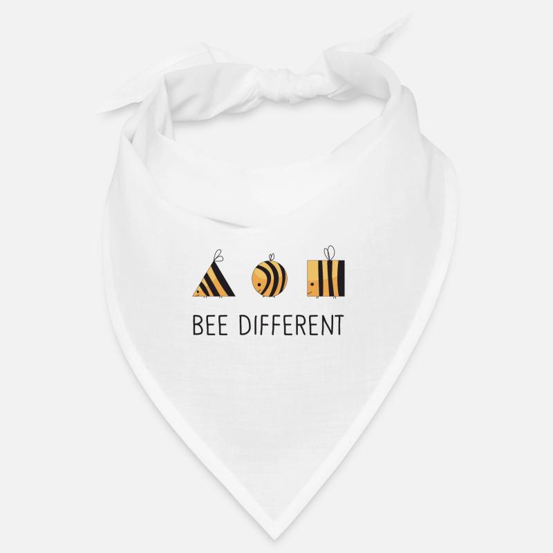 Bee Different - Sei anders mit lustigen Bienen - Bandana - Weiß