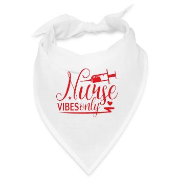 Nur Krankenschwester Vibes Krankenhaus Sprüche - Bandana - Weiß - Vorne