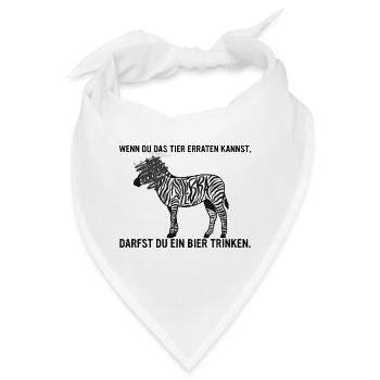 lustiger Trink- & Partyspruch Zebra Geschenk - Bandana - Weiß - Vorne