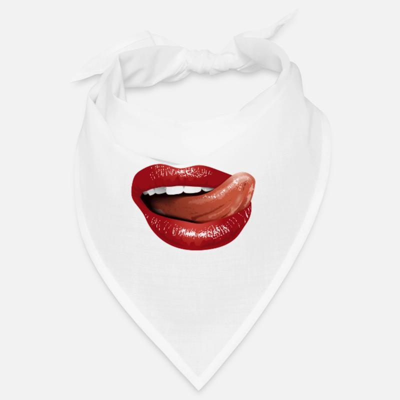 Langue Bouche BOUCHE PROTÈGE-DENTS IDÉE CADEAU - Bandana - blanc