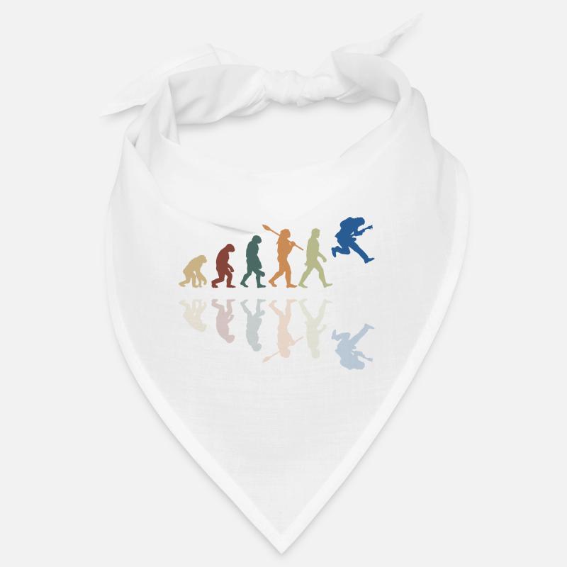 Human Evolution Guitar Band Retro Vintage - Bandana - Weiß