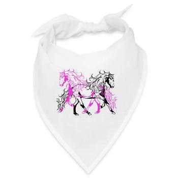 Wildpferde Hengst Reiter Reiterin Pferdenarr wild - Bandana - Weiß - Vorne