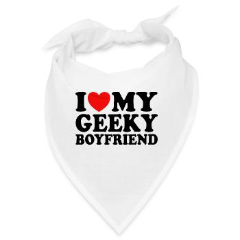 Ich liebe meinen Geek-Freund Ich liebe meinen Geek-Freund - Bandana - Weiß - Vorne