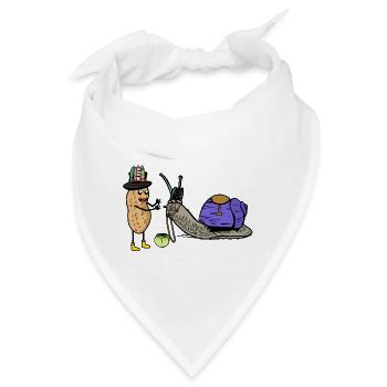 Erdnuss Schnecken Pferd Renner Rennpferd Pferde - Bandana - Weiß - Vorne