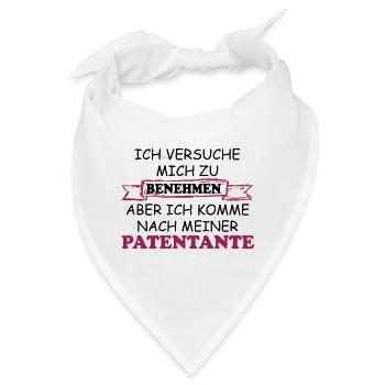 Ich versuche Mich zu benehmen Patentante - Bandana - Weiß - Vorne