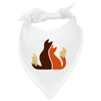Füchse Fuchspaar fox couple couple renard - Bandana - Weiß - Vorne
