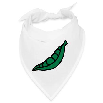 Erbsen Pea pois - Bohne - Bandana - Weiß - Vorne