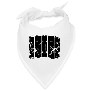 Bogenschießen Kompositbogen Retro Streifen - Bandana - Weiß - Vorne