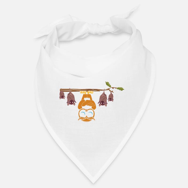 Be Different Sei Anders Eule mit Fledermäusen - Bandana - Weiß