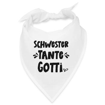 Schwester Tante Gotti wetsch du mis Gotti si Taufe - Bandana - Weiß - Vorne