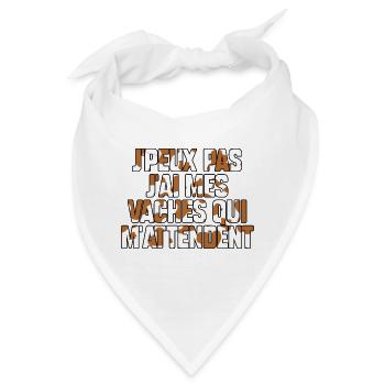 Ich kann nicht, ich habe meine Kühe, die auf mich warten - Bandana - Weiß - Vorne