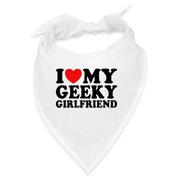 Ich liebe meine Geek-Freundin Ich liebe meine Geek-Freundin - Bandana - Weiß - Vorne