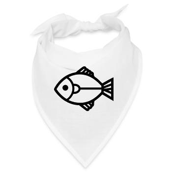 Fisch - Bandana - Weiß - Vorne
