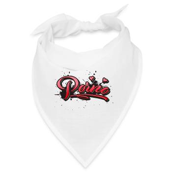 Porno red Hearts Splash Graffiti - Bandana - Weiß - Vorne