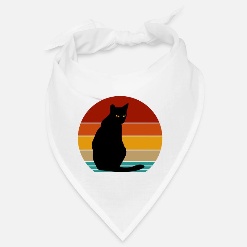 retro katze - Bandana - Weiß