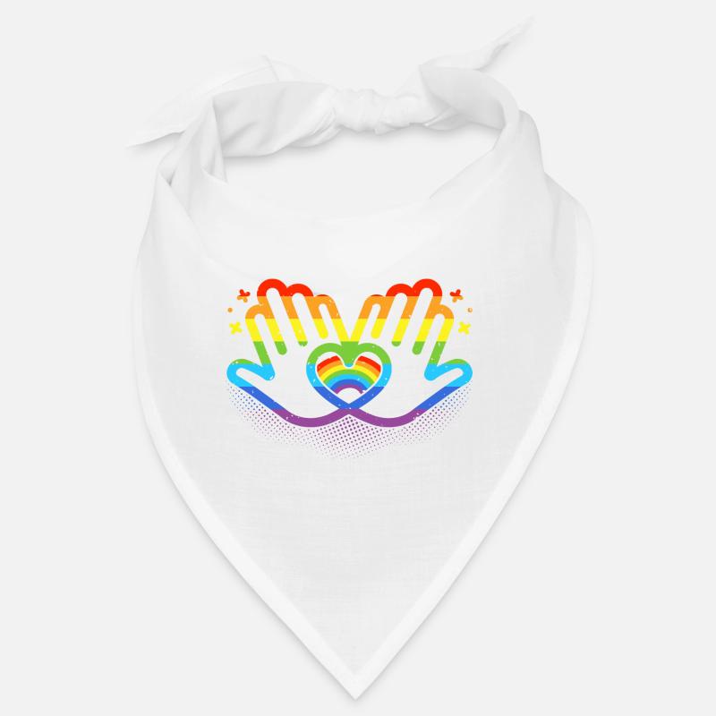 CSD LGBT Hands Shape Rainbow Heart Pride Bandana