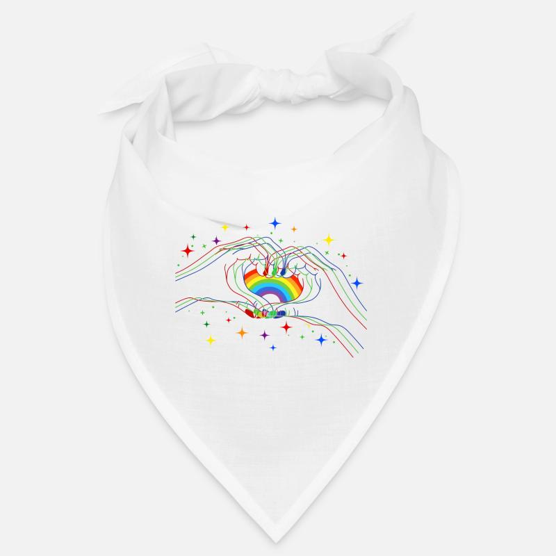 CSD LGBT Hände formen Regenbogen Herz Pride Bandana
