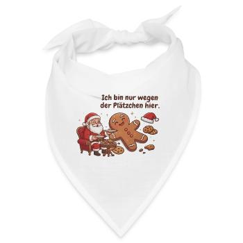 Weihnachtsplätzchen mit Santa - Bandana - Weiß - Vorne