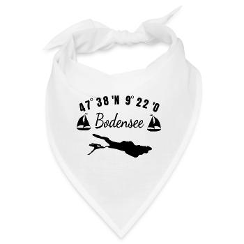 Bodensee Koordinaten Urlaub Bodenseeregion Idee - Bandana - Weiß - Vorne
