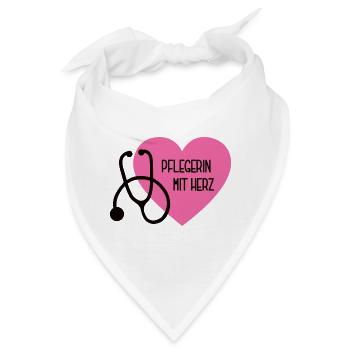Pflegerin mit Herz beste Pflegerinnen Danke Herzen - Bandana - Weiß - Vorne