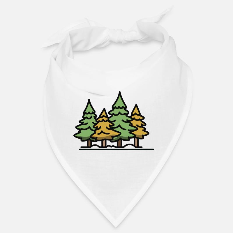 Wald Bäume - Bandana - Weiß