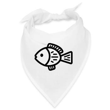 Fisch - Bandana - Weiß - Vorne