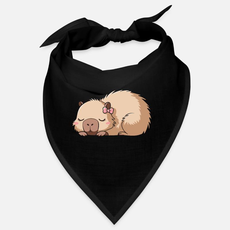 Cute Capybara Pink Bow Capybara Bandana