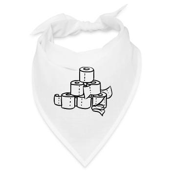 Toilette Klopapierturm WC - Bandana - Weiß - Vorne