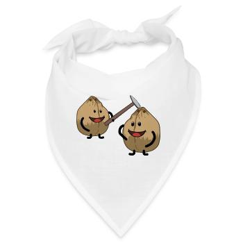 Kokosnuss Nuss Nüsse knacken Hammer Fantasy - Bandana - Weiß - Vorne