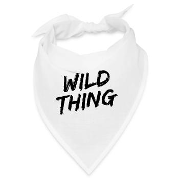 "Wild Thing" Schwarze Pinselschrift - Bandana - Weiß - Vorne