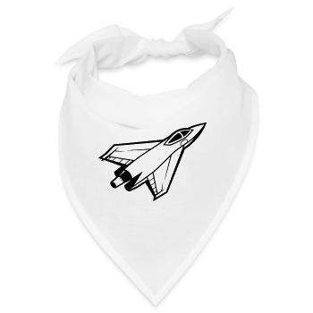 Kampfjet - Bandana - Weiß - Vorne