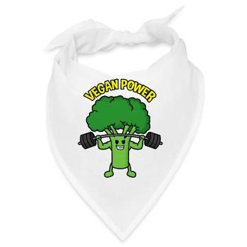 Vegan power Broccoli - Bandana - Weiß - Vorne