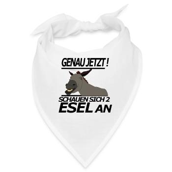 Genau Jetzt Schauen sich zwei Esel an - Bandana - Weiß - Vorne