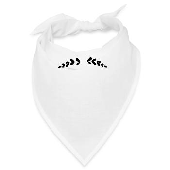 Schwarze Ornamente Loorbeerblatt Deko - Bandana - Weiß - Vorne