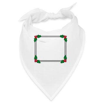 Winter Rahmen mit Stechpalme Deko - Bandana - Weiß - Vorne