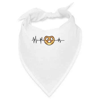 EKG Brezel Herzfrequenz Brezel Liebhaber - Bandana - Weiß - Vorne