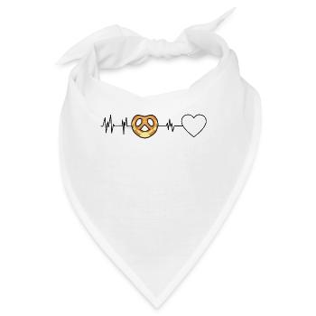 Herz EKG Brezel Herzfrequenz Brezel - Bandana - Weiß - Vorne