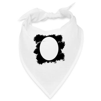 Schwarzer Farbfleck Hintergrund Oval - Bandana - Weiß - Vorne
