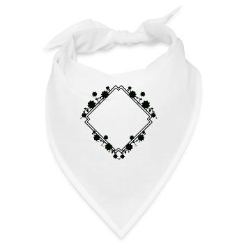 Schwarzer Rahmen mit Blumenmuster Deko - Bandana - Weiß - Vorne