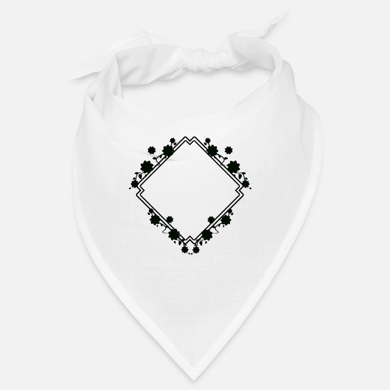 Black frame with floral pattern decoration Bandana