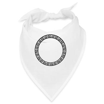 Runder Rahmen mit Blumen Deko Kreis - Bandana - Weiß - Vorne