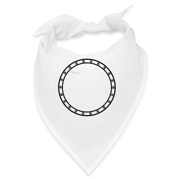 Schwarzer Kreis im Schneeflocken Deko - Bandana - Weiß - Vorne