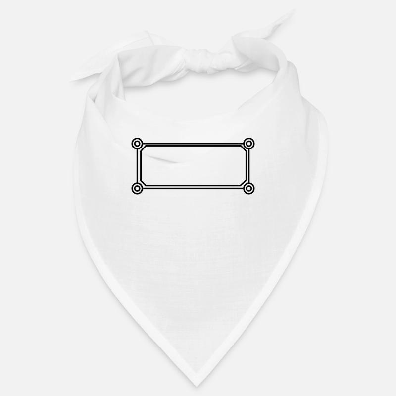 Rectangular frame black round corners Bandana