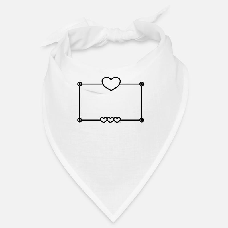 Black Heart Frame Rectangular Shape Bandana