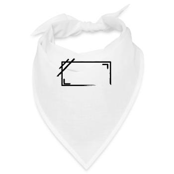 Verwitterter Rechteckiger Rahmen Striche - Bandana - Weiß - Vorne