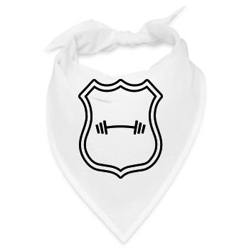 Hantel Gewichte Wappen - Bandana - Weiß - Vorne